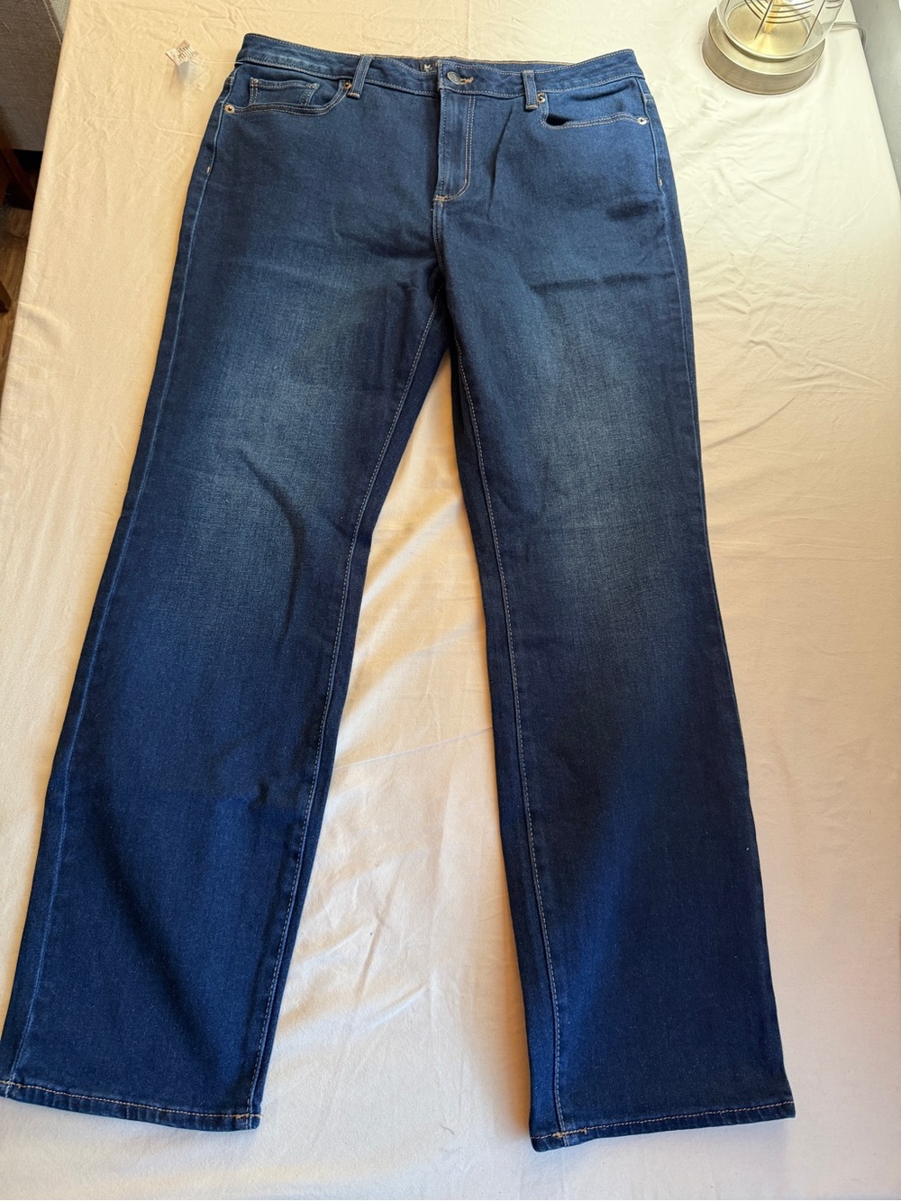 Women’s High Waisted Dark Blue Straight-Leg Jeans